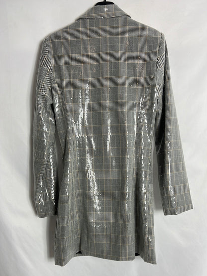 ZARA. Vestido estilo blazer mini lentejuelas. T S