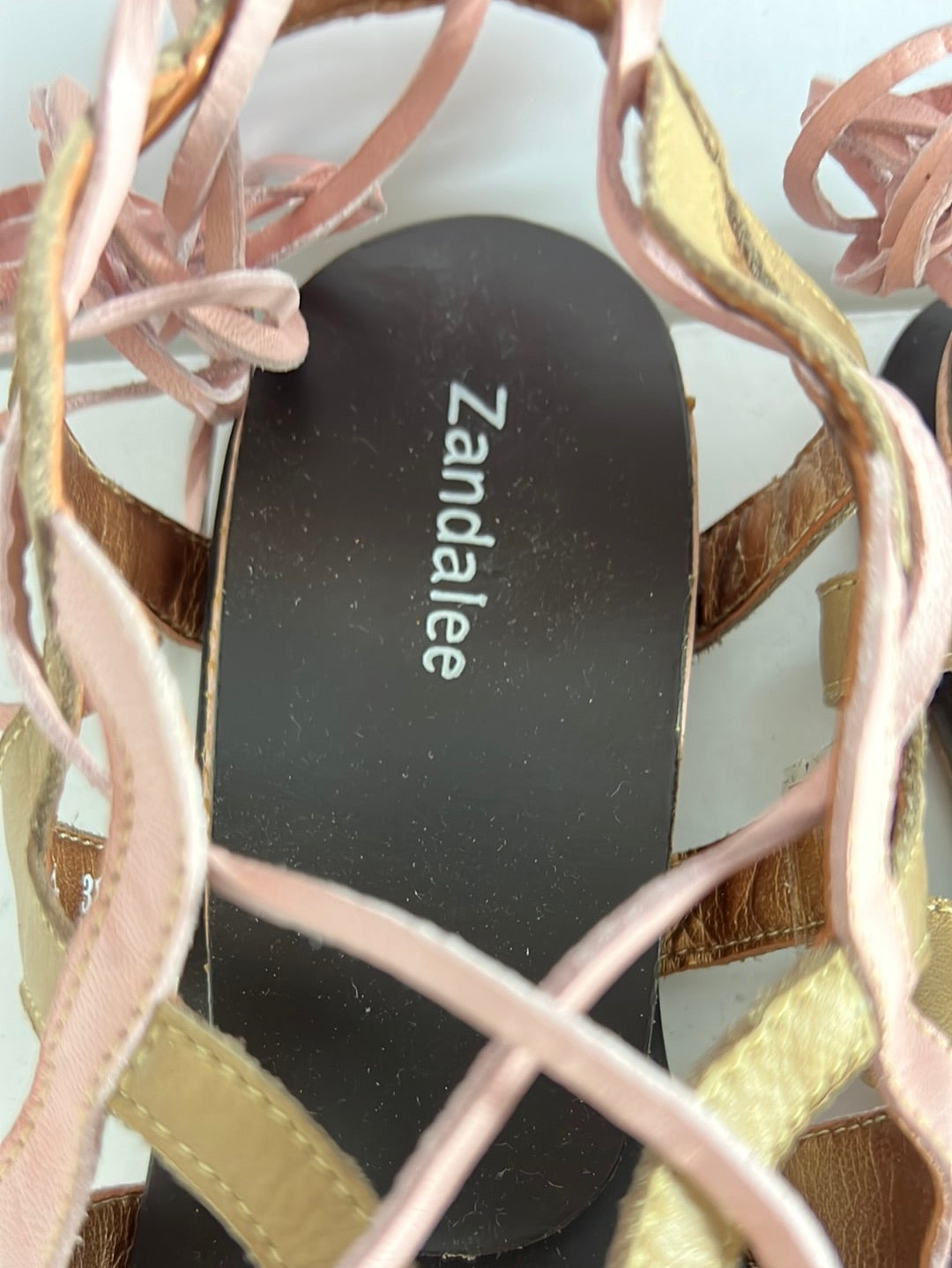 ZANDALEE. Sandalia plana tiras bicolor. T 38