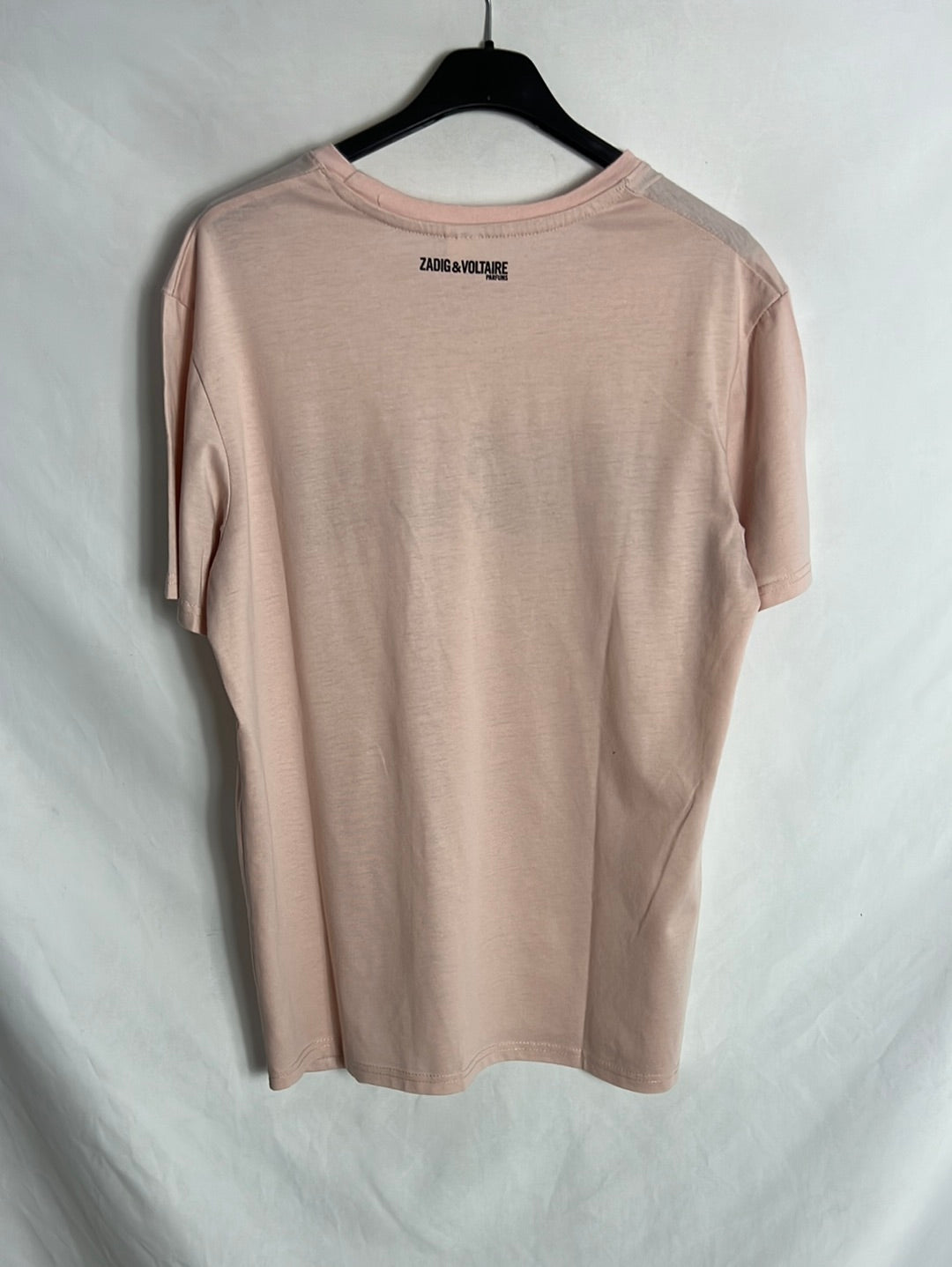 ZADIG&VOLTAIRE. Camiseta rosa slogan. TU (M)