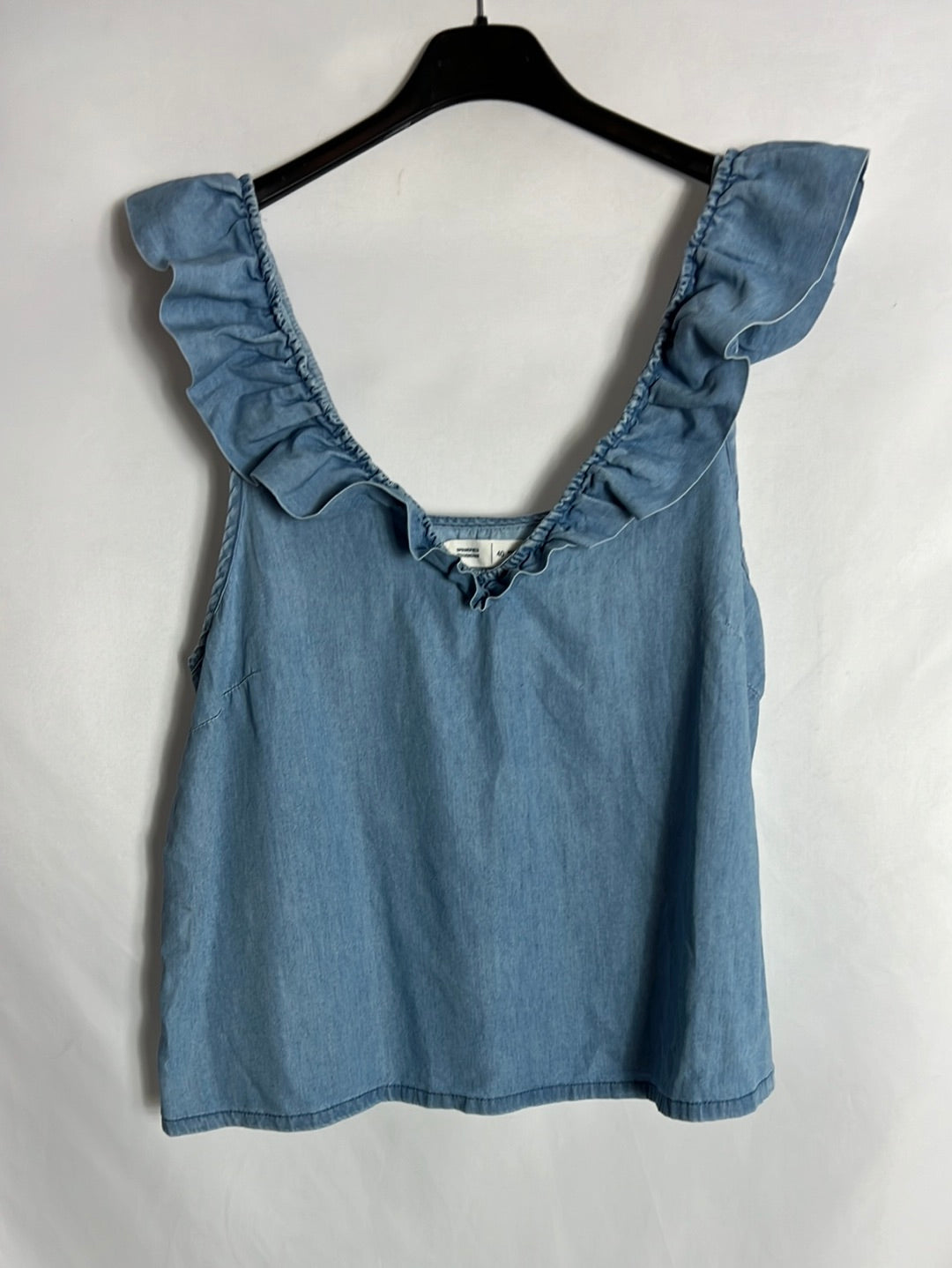 SPRINGFIELD. Ruffled denim top. T 40