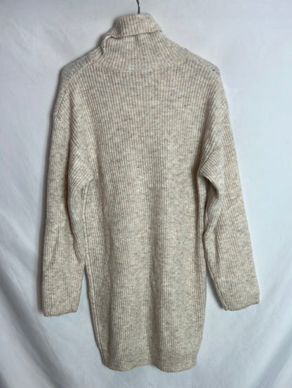 MOTF. Vestido punto beige T.s