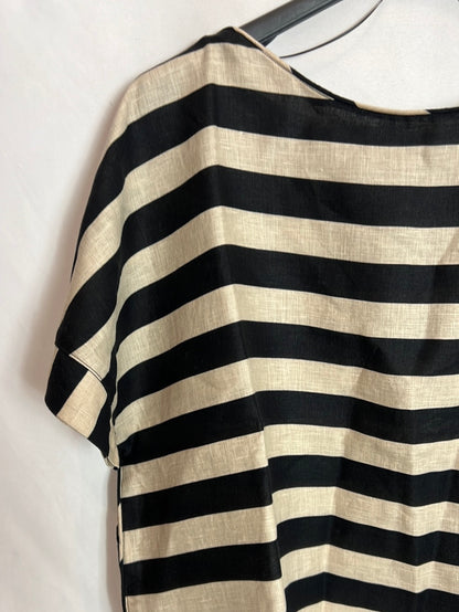 ZARA. Top lino rayas. T XL