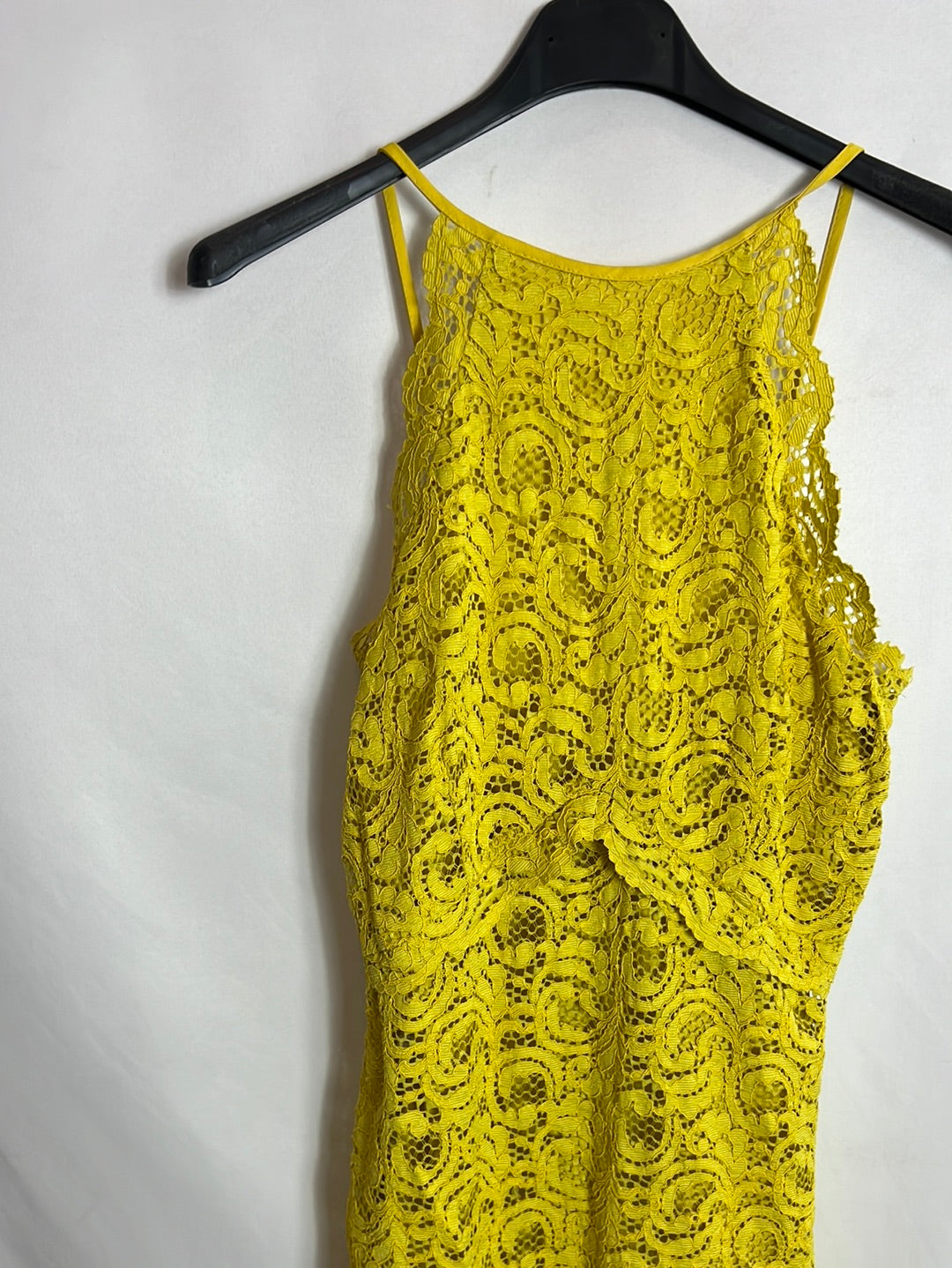 ZARA. Mustard lace midi dress. TS