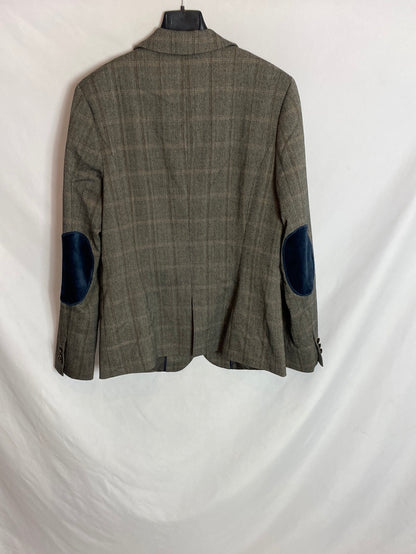 ANNE L. Blazer estampado con coderas de terciopelo. T.XL