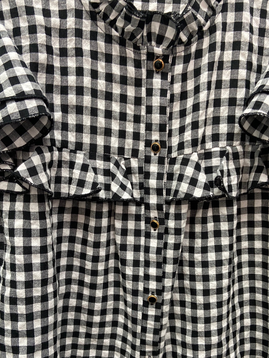 KILIBBI.Blusa cuadros volantes T.S/M