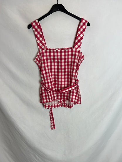 MANGO. Top cuadros vichy T.XS