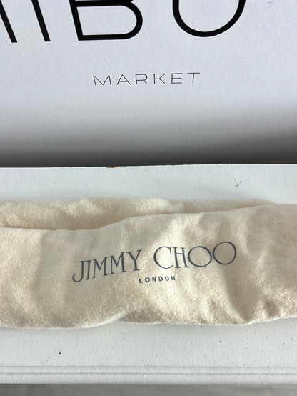 JIMMY CHOO. Sandalias plataforma tricolor texturas. T 36,5