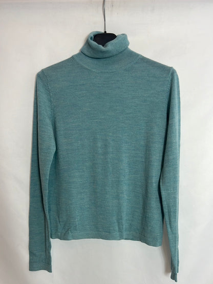INTROPIA. Heathered blue wool sweater. TS