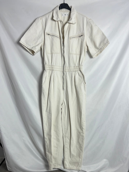 MANGO. Mono largo beige claro cremallera. T M