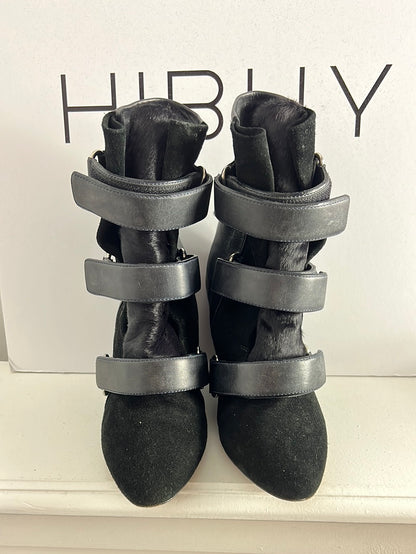 ISABEL MARANT. Botines negros triple textura y plataforma interior. T 37