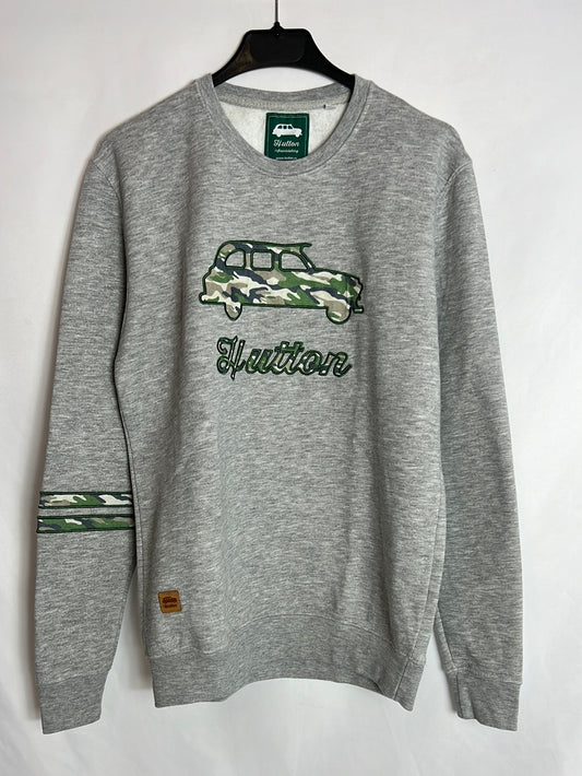 HUTTON. Gray sweatshirt with car logo. TM