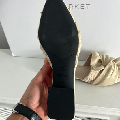 VIVAIA. Mules textura e hilos dorados. T 36