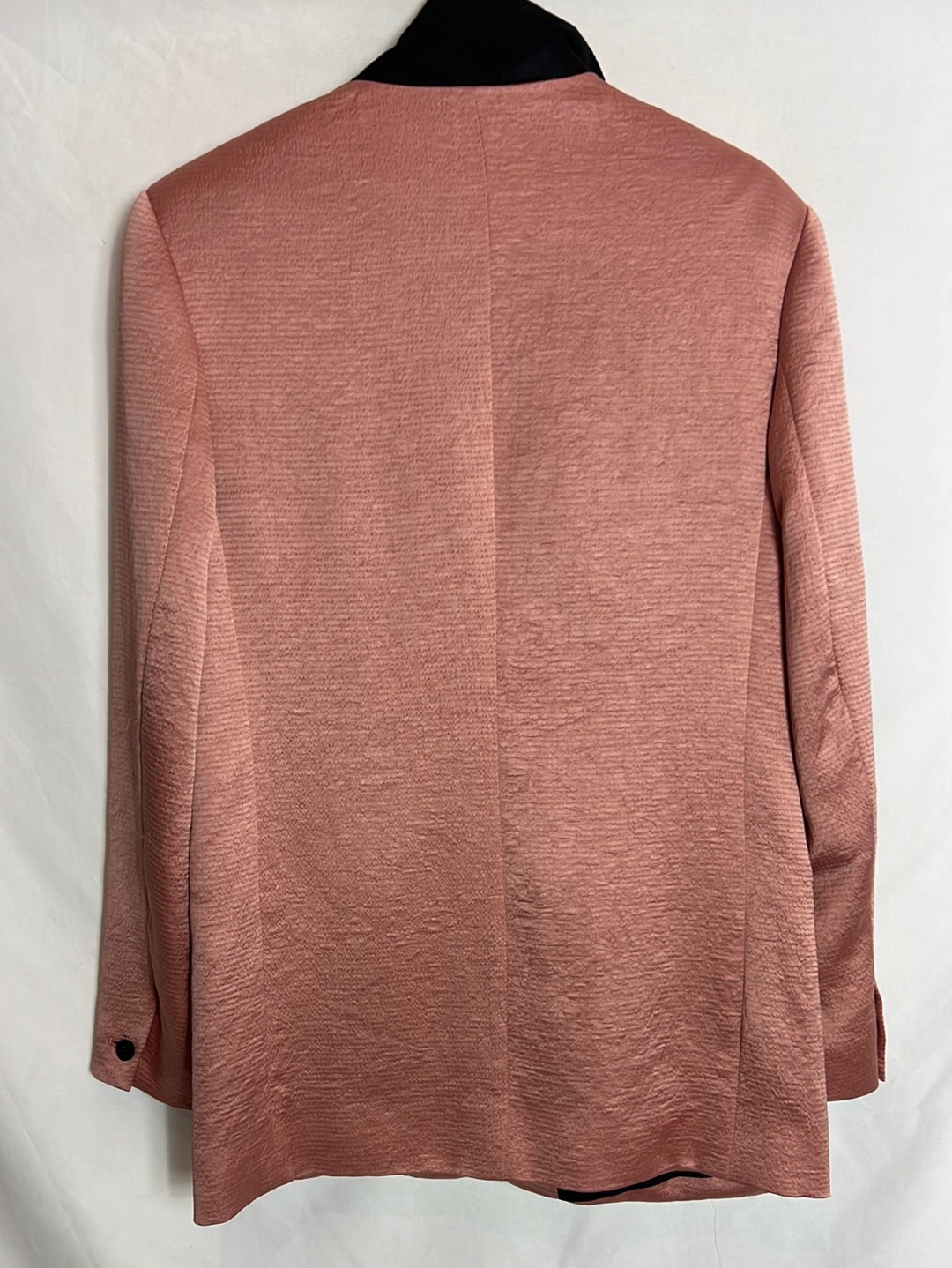 BA&amp;SH. Pink satin blazer with black buttons. Size 1 (S)