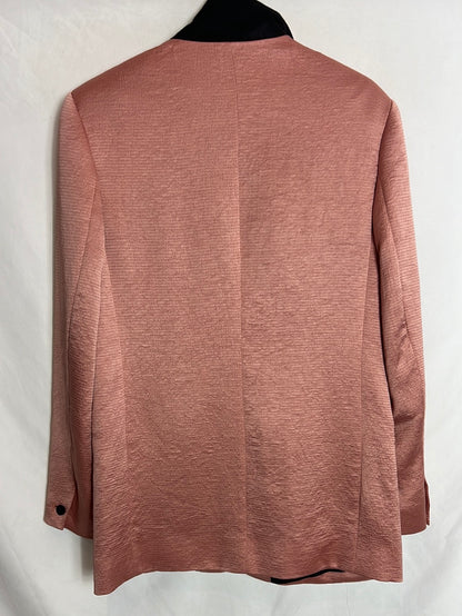 BA&amp;SH. Pink satin blazer with black buttons. Size 1 (S)