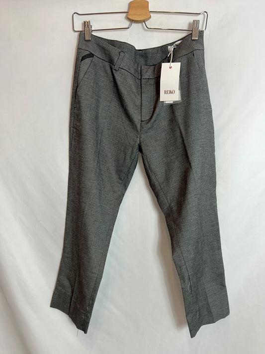 REIKO. Heathered cropped pleat trousers. Size 27 (38)