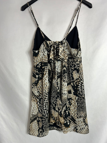 ZARA. Vestido corto animal print textura. T S