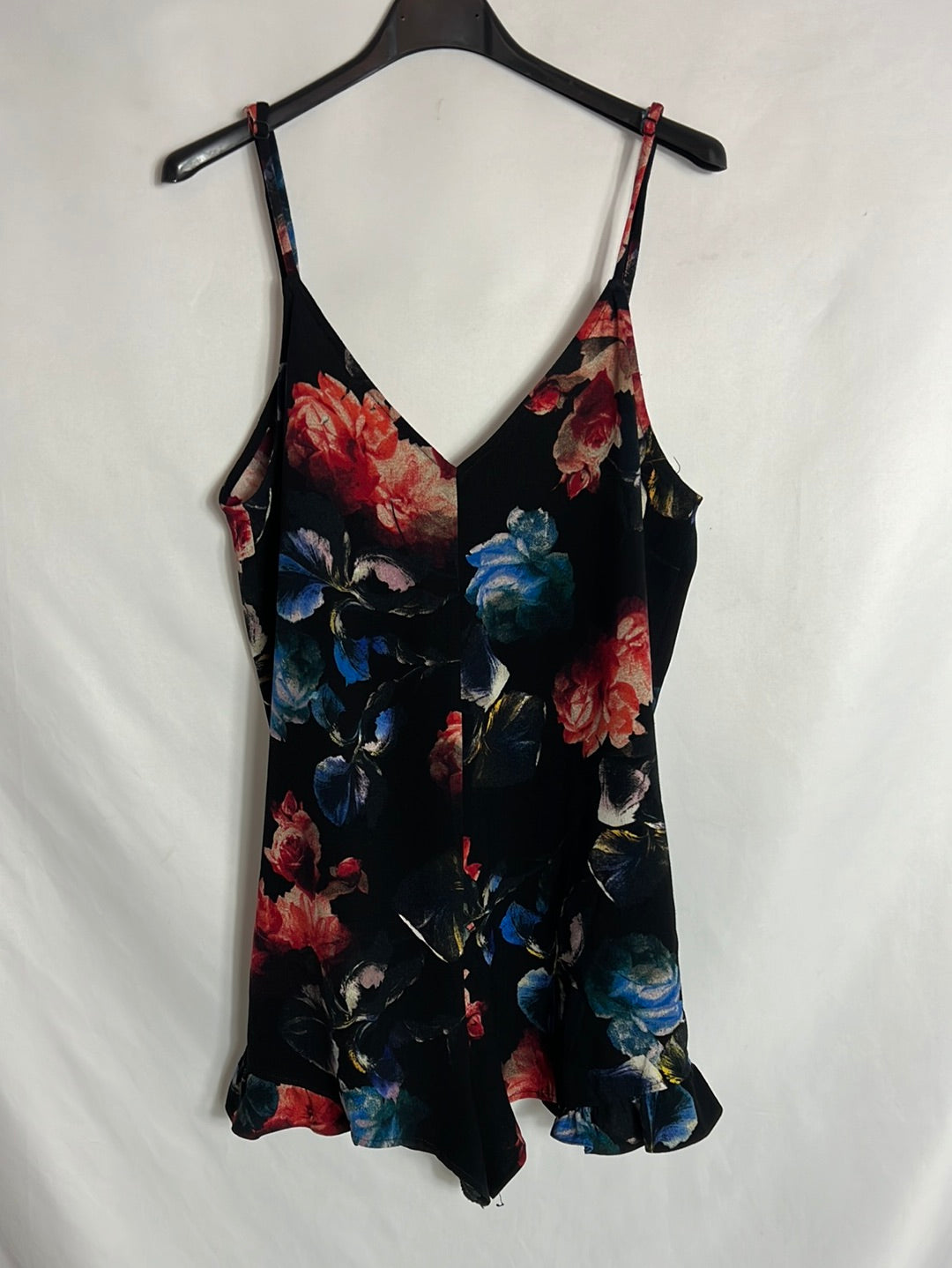 PULL&BEAR. Mono corto negro estampado. T M