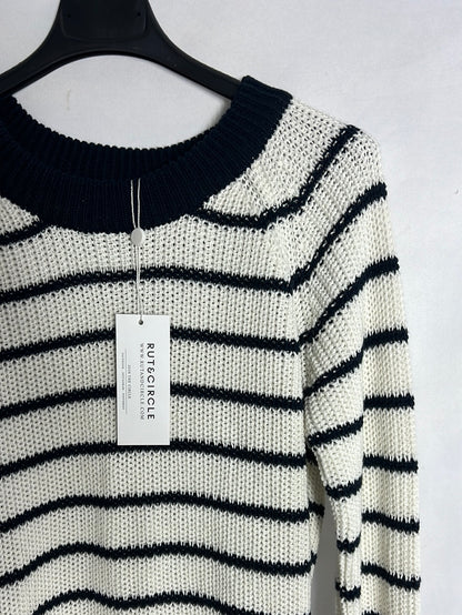 RUTECIRCLE. Jersey blanco rayas azules. T S