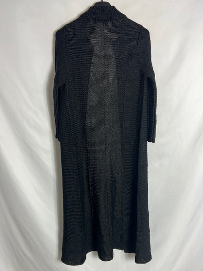 ANAUVE. Chaqueta larga punto negra. T S