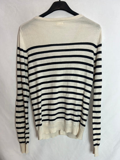 OYSHO. Cárdigan rayas azul y blanco. T M