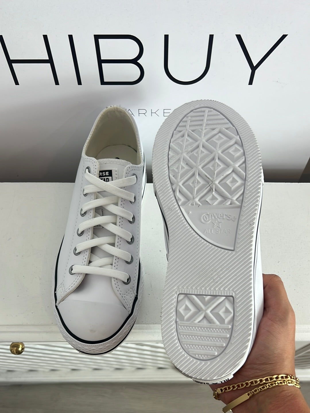 CONVERSE. Zapatillas blanca piel T.37