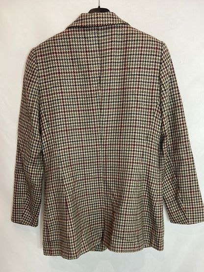 LÁRGUEL. Vintage checked wool blazer. Size 42