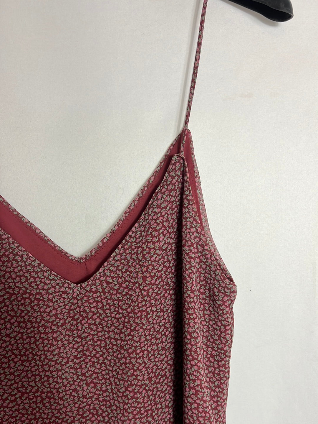 MANGO. Vestido corto  teja estampado flores. T XS