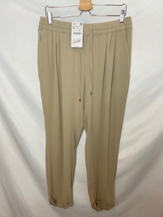 ZARA. Beige flowy trousers, size XL