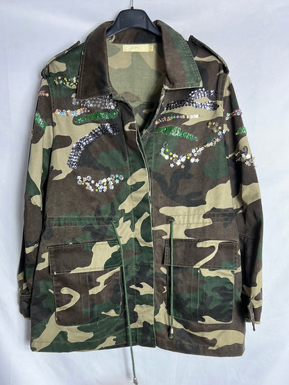 BDBA. Cazadora camuflaje lentejuelas T.38