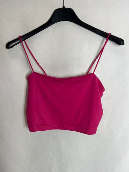 BERSHKA. Pink Lycra Ts Croptop