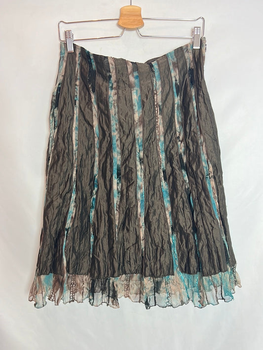 APANAGE. Textured brown skirt. Size 46