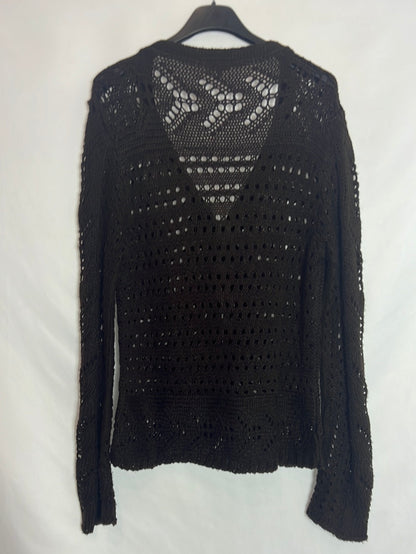 NATURE. Crochet brown cardigan Tu(s/m)