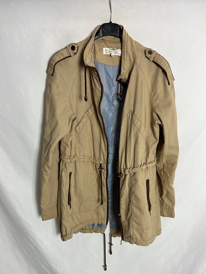 EASY WEAR. Chaqueta marrón cremalleras. T M