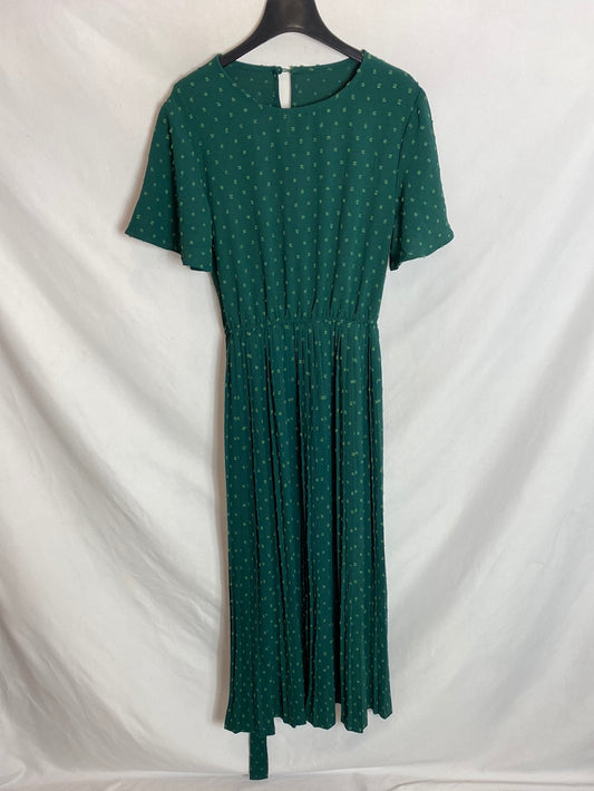 OTRAS. Vestido midi verde. T.M