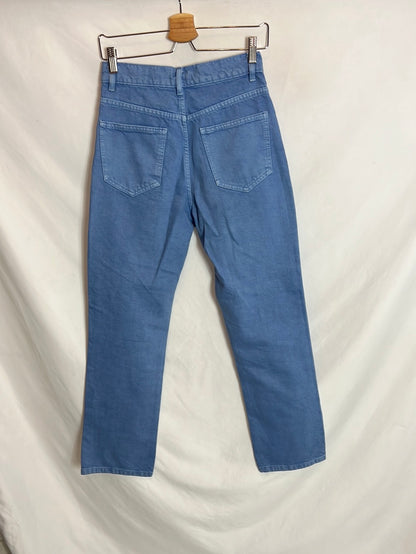 ZARA. Denim rectos azules abotonados. T 36