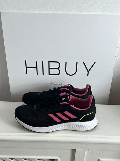 ADIDAS. Zapatillas negras detalles rosa T.39