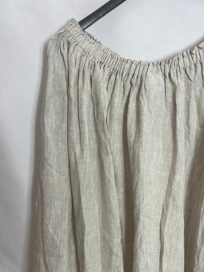 Vestido largo beige lino Tu(m/l)