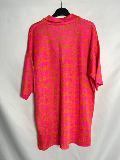 ZARA. Chaqueta manga corta colores fucsia. T S