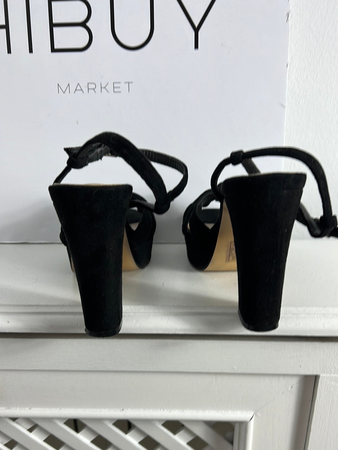 AZAREY. Tacones piel negros plataforma. T 38