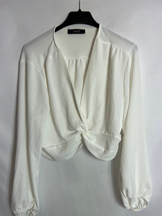 AZALEA. White long-sleeved top T.xs