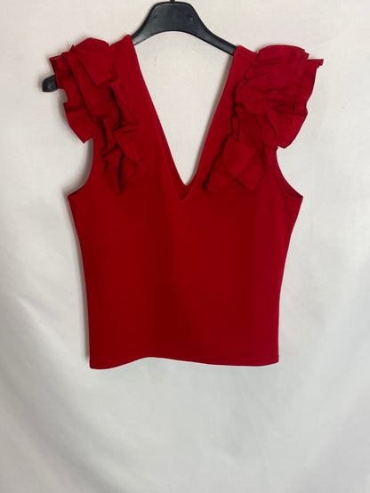 ZARA. Red ruffled top. Ts