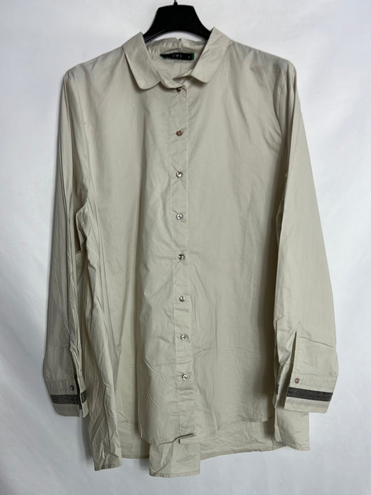 EL CORTE INGLES. Blusa beige detalle puños. T M