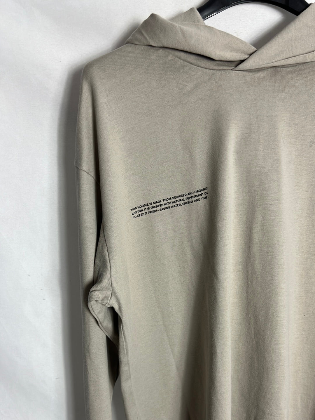 PANGAIA. Thin beige letter sweatshirt. T.S.