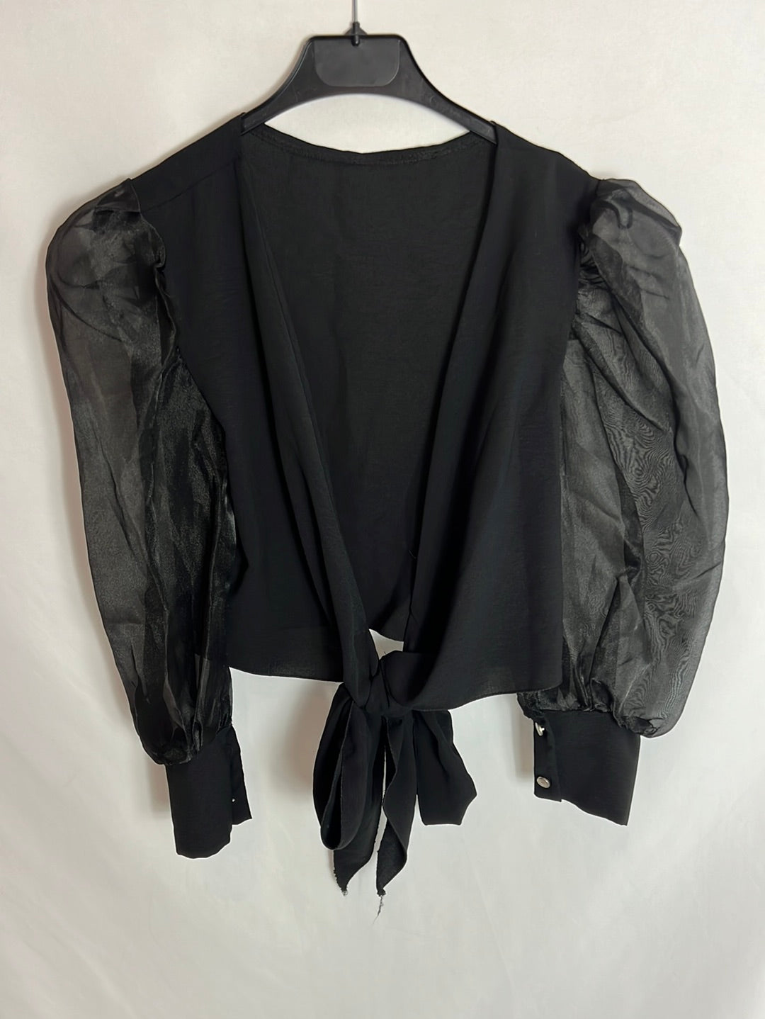 OTRAS. Top negro satinado TU(xs/s)