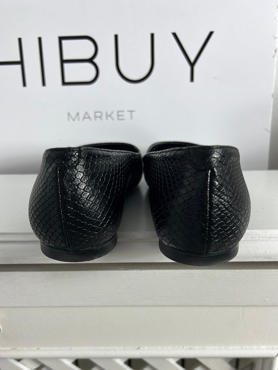 BLOOM&amp;YOU. Black textured leather ballet flats. Size 38