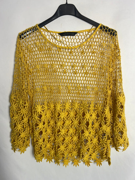 ZARA. Yellow crochet top. TM