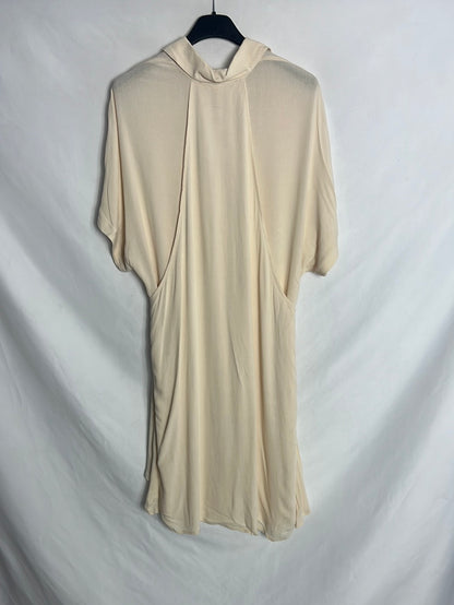 FOREVER21. Vestido beige lazada frontal. T M