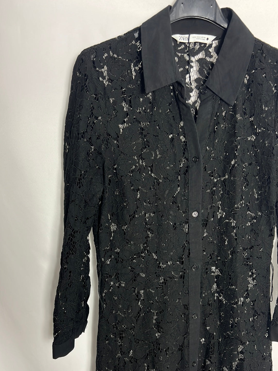 ZARA. Black lace midi dress. TS