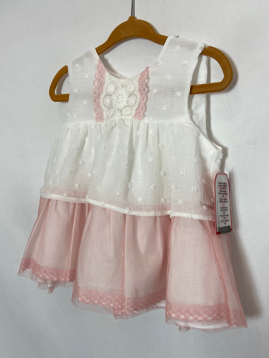 DELSUR. Conjunto vestido y cubrepañal T.18 meses