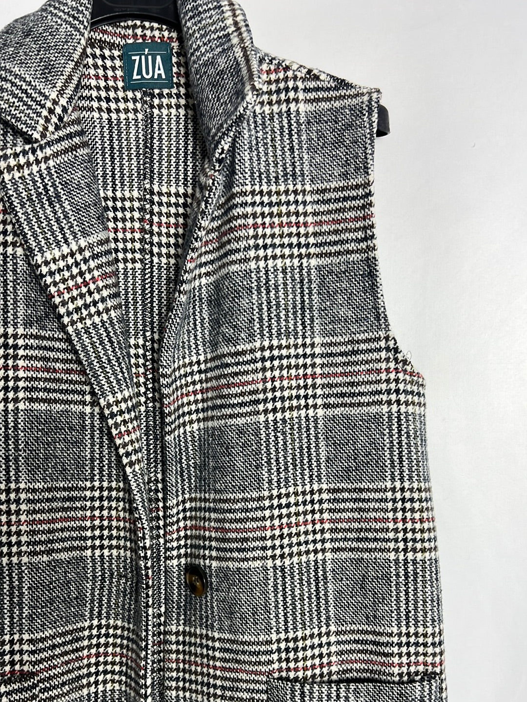 ZÚA. Chaleco largo pata de gallo. TU